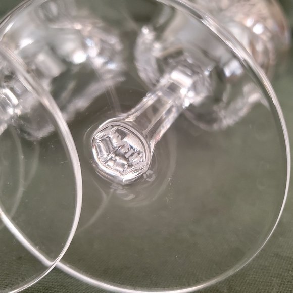 6 Gorham Crystal Cherrywood Clear Glasses. 5 5/8” Tall Wine  Set of 6 Stamped 5 5/8\